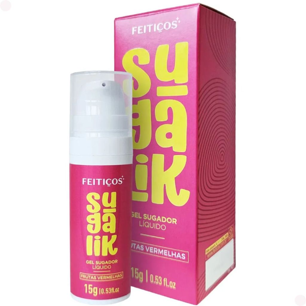 Sugalik Gel Sugador Liquído Pulsa Treme Vibra Frutas Vermelhas