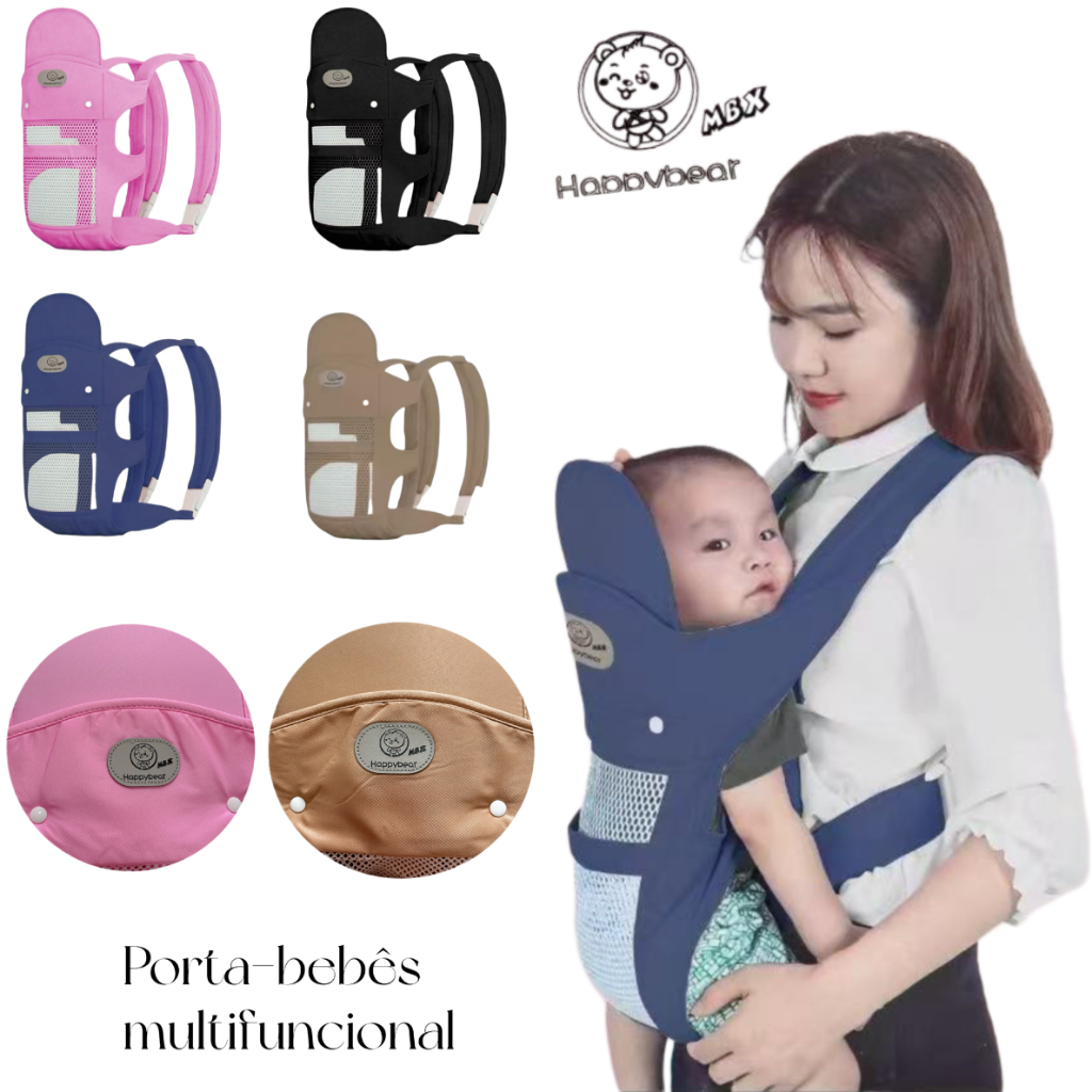 Canguru Carregador de Bebê Ergonômico 0-20Kg 4 maneiras de usar Itens essenciais para o bebê sair