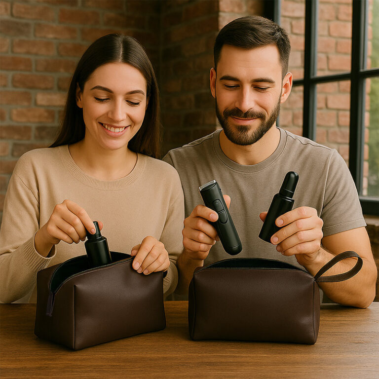 Combo De Duas Necessaires Compactas Casal Estilo L