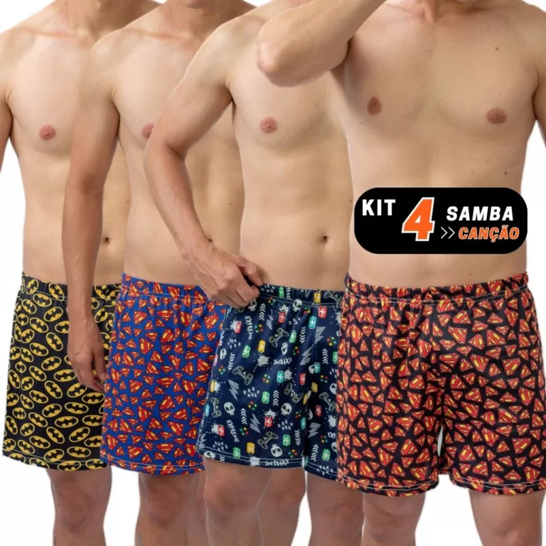 Kit 4 Pijamas Masculino Samba Canção Short para 