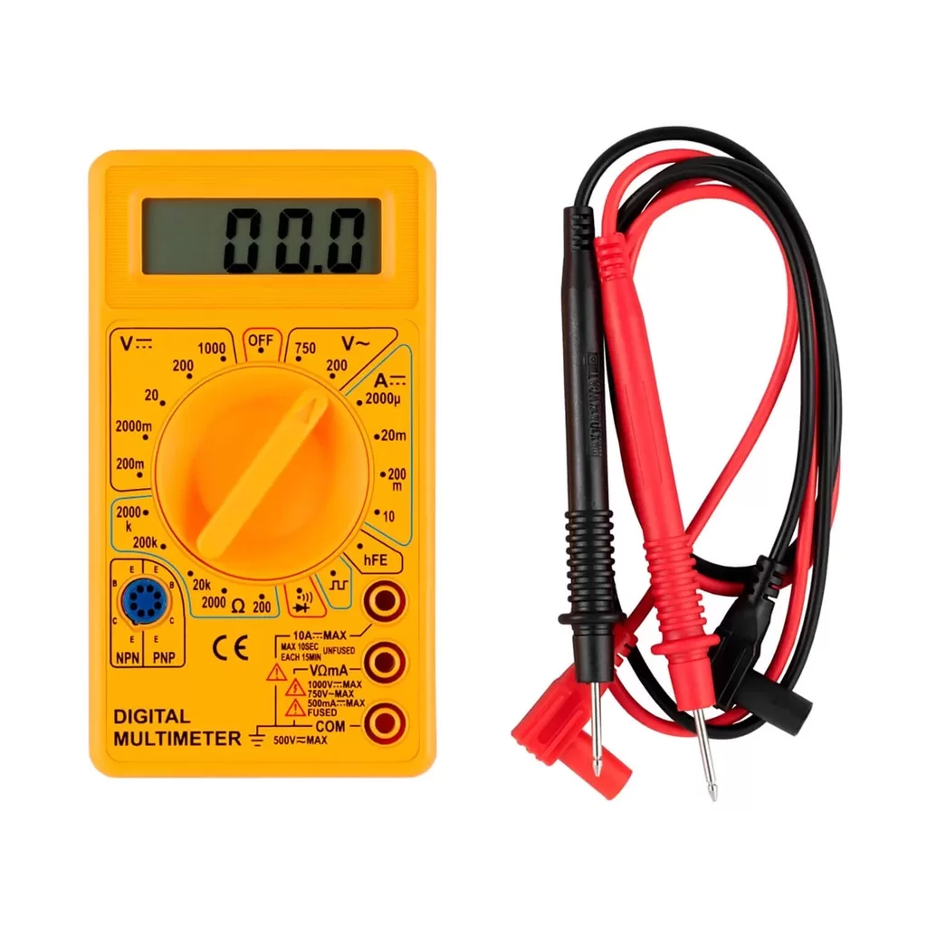 Multímetro Digital Profissional com Cabo Teste Portátil + Bateria e Bip Sonoro