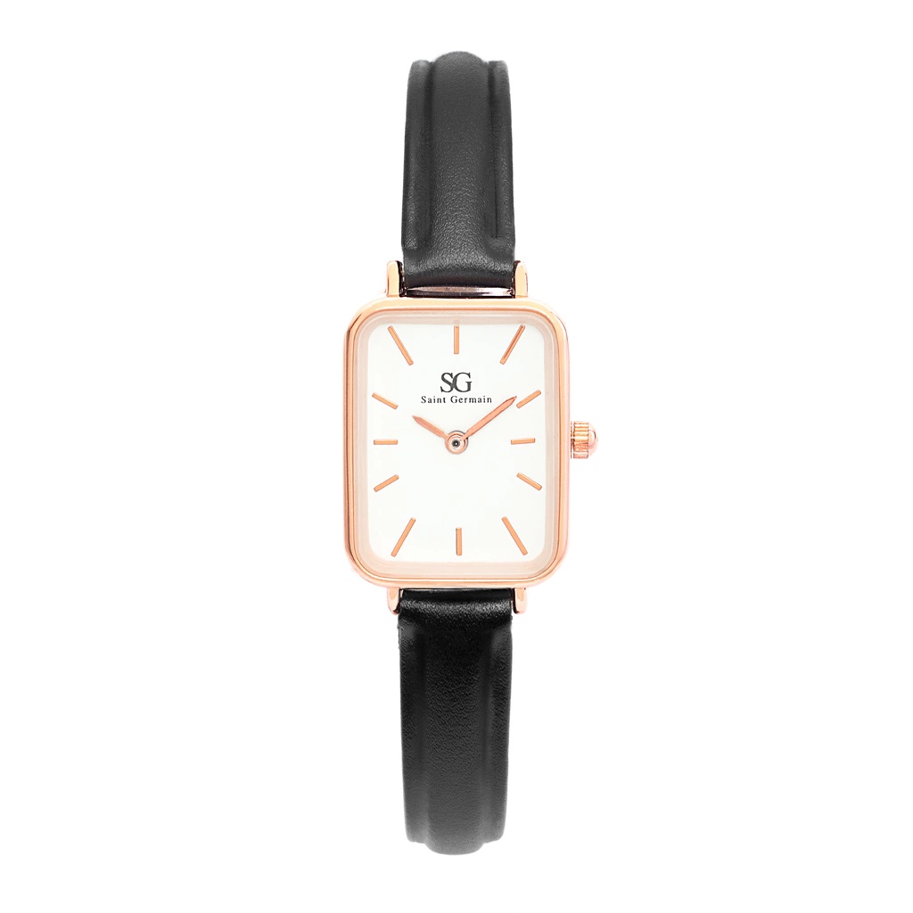 Relógio Feminino Preto Square Murray Rosé Gold – Fundo Branco