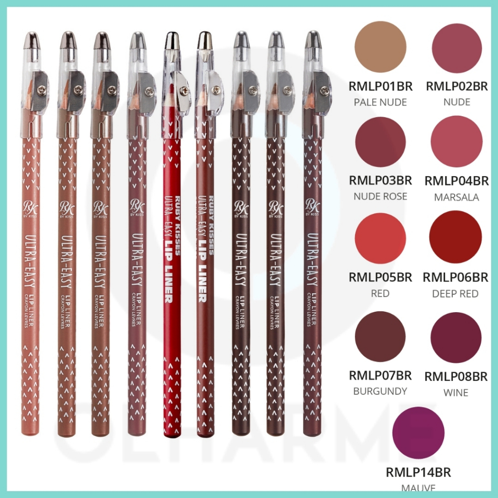 Lapis Labial de Madeira RK by Kiss – Lápis de Boca Cor Pale Nude;Nude;Nude Rose;Marsala;Red,Deep Red