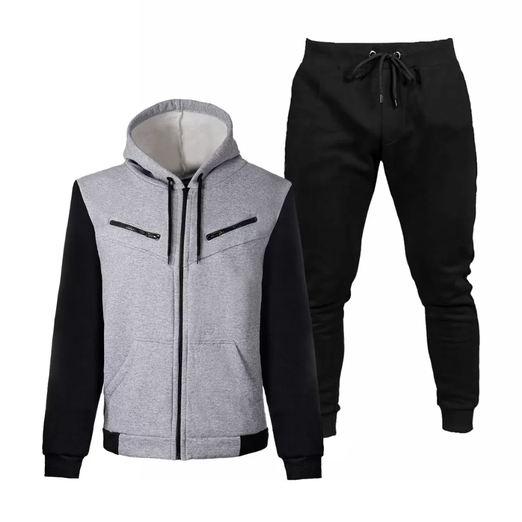 Kit Casaco Moletom Zíper Masculino Feminino com Calça Slim Fit