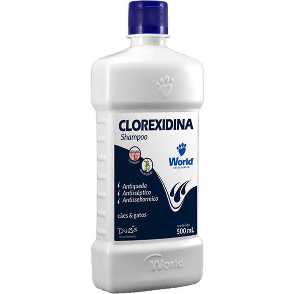 Clorexidina Dugs Shampoo World Veterinária para Cães E Gatos – 500 mL