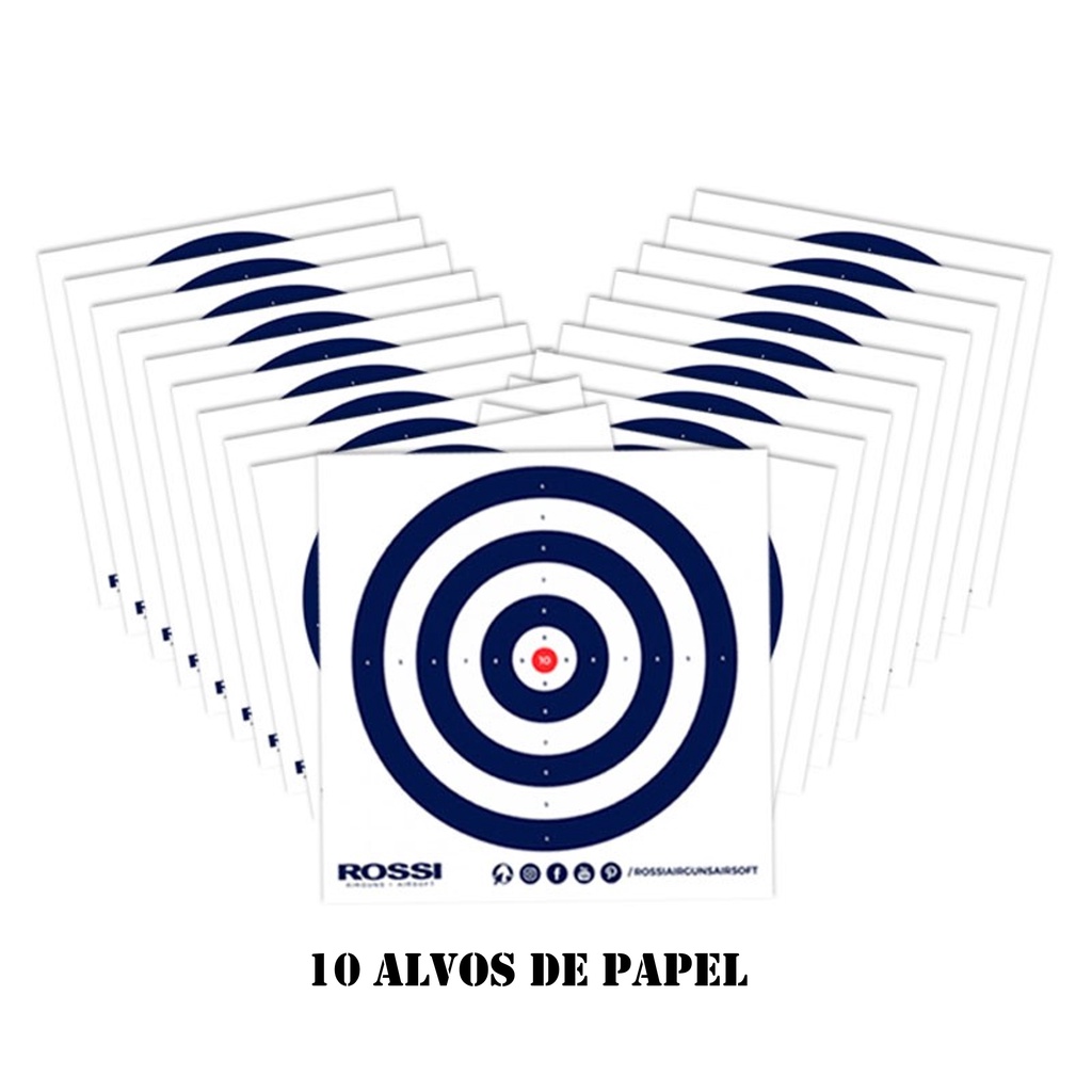 Alvo de Papel AZUL 140x140MM (ROSSI) – PCT 10 unidades