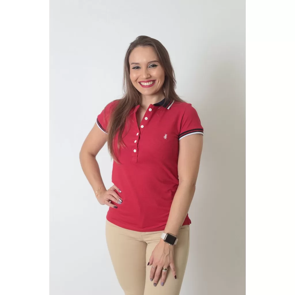 Camisa Polo Feminina Vermelho Paixão