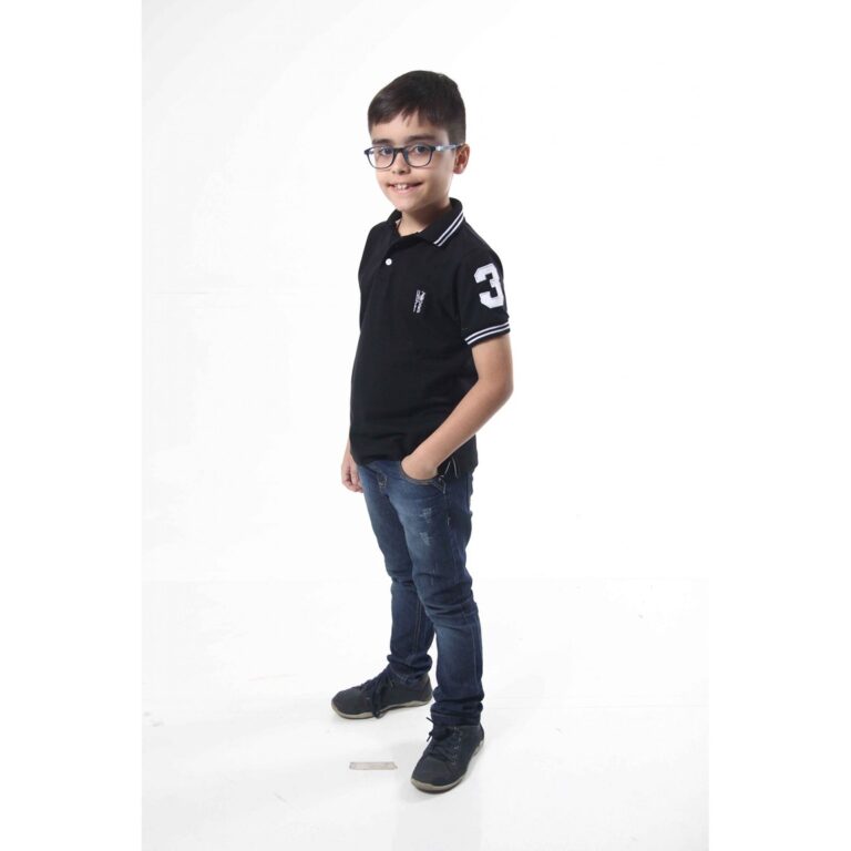 Camisa Polo ou body Infantil Preto