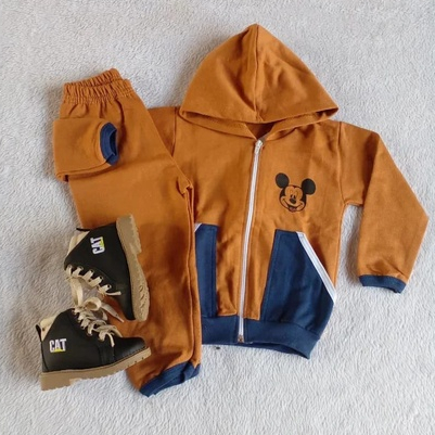 Conjunto moletom infantil menino flanelado tamanho