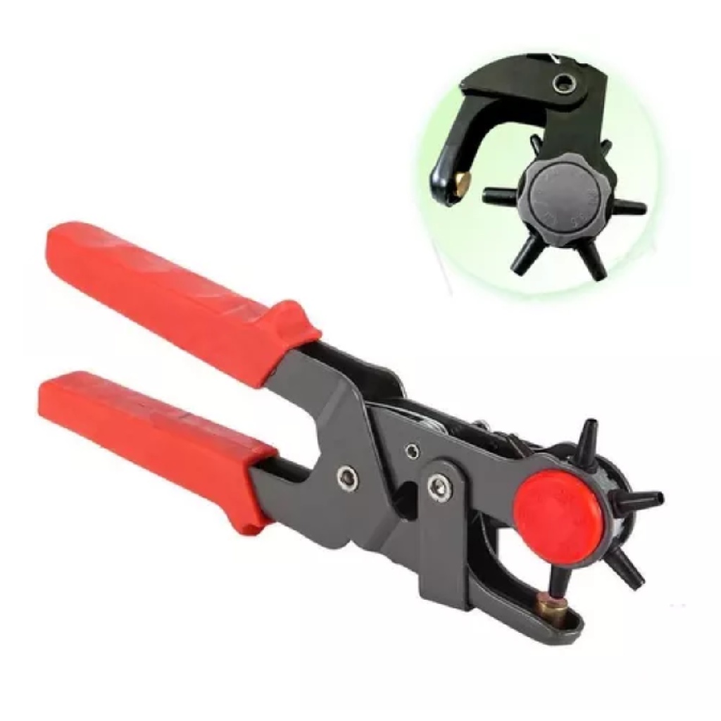 Alicate Vazador Couro Eva Cinto Chinelo 6 Furos Profissional