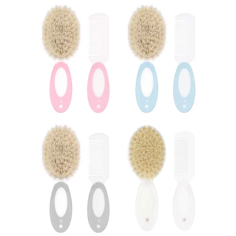 Kit Pente e Escova Com Cerdas Naturais