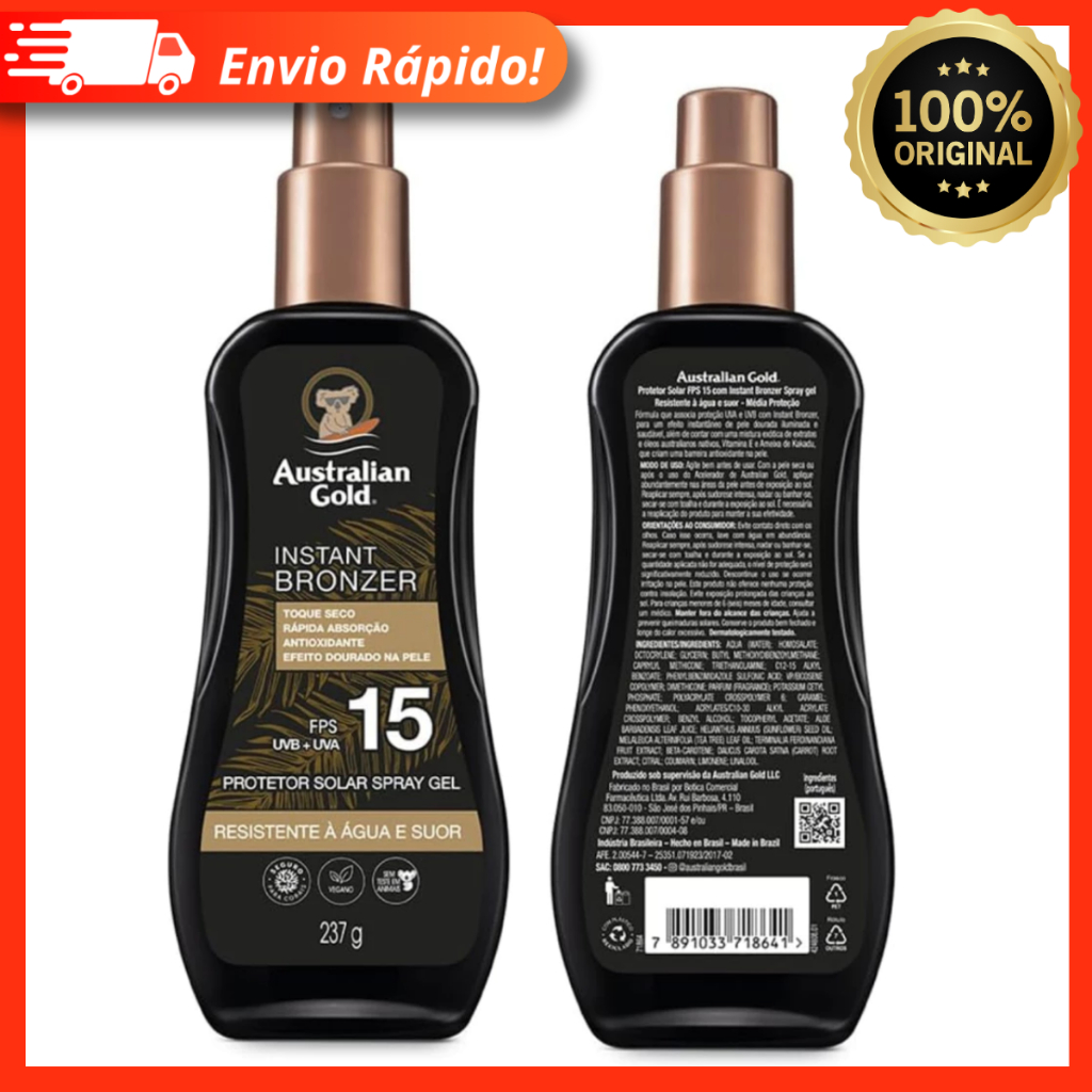 Australian Gold FPS 15 – Protetor Solar em Spray 237g