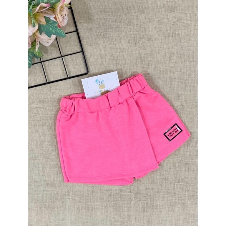 Shorts Saia Infantil Up Baby Verão Menina Rosa Ne