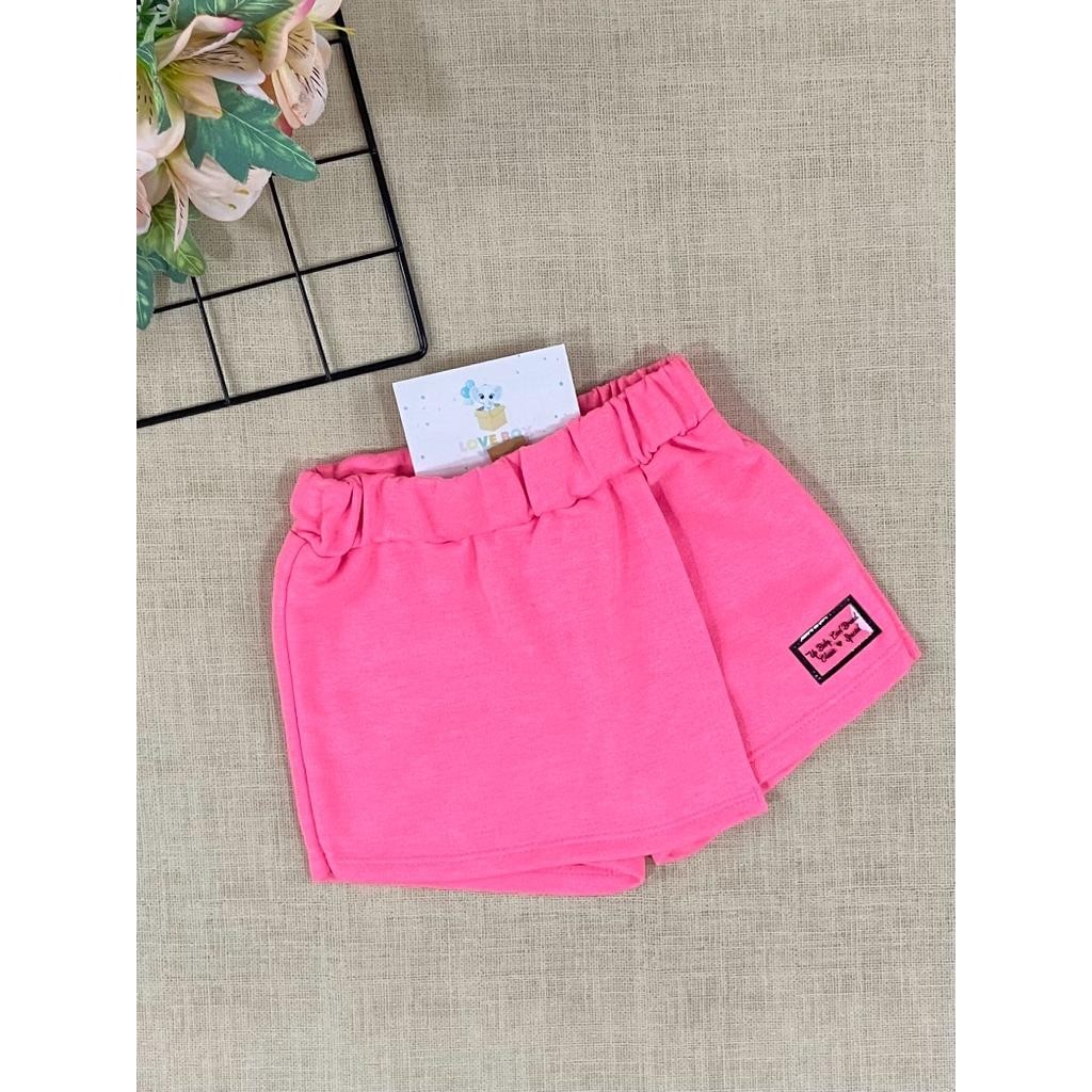 Shorts Saia Infantil Up Baby Verão Menina Rosa Neon