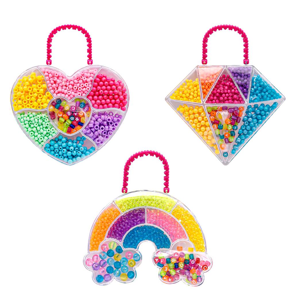 Kit Para Montar Bijuterias Micangas Arco Iris/coracao/diamante Pocket Alcinha – Dm Toys