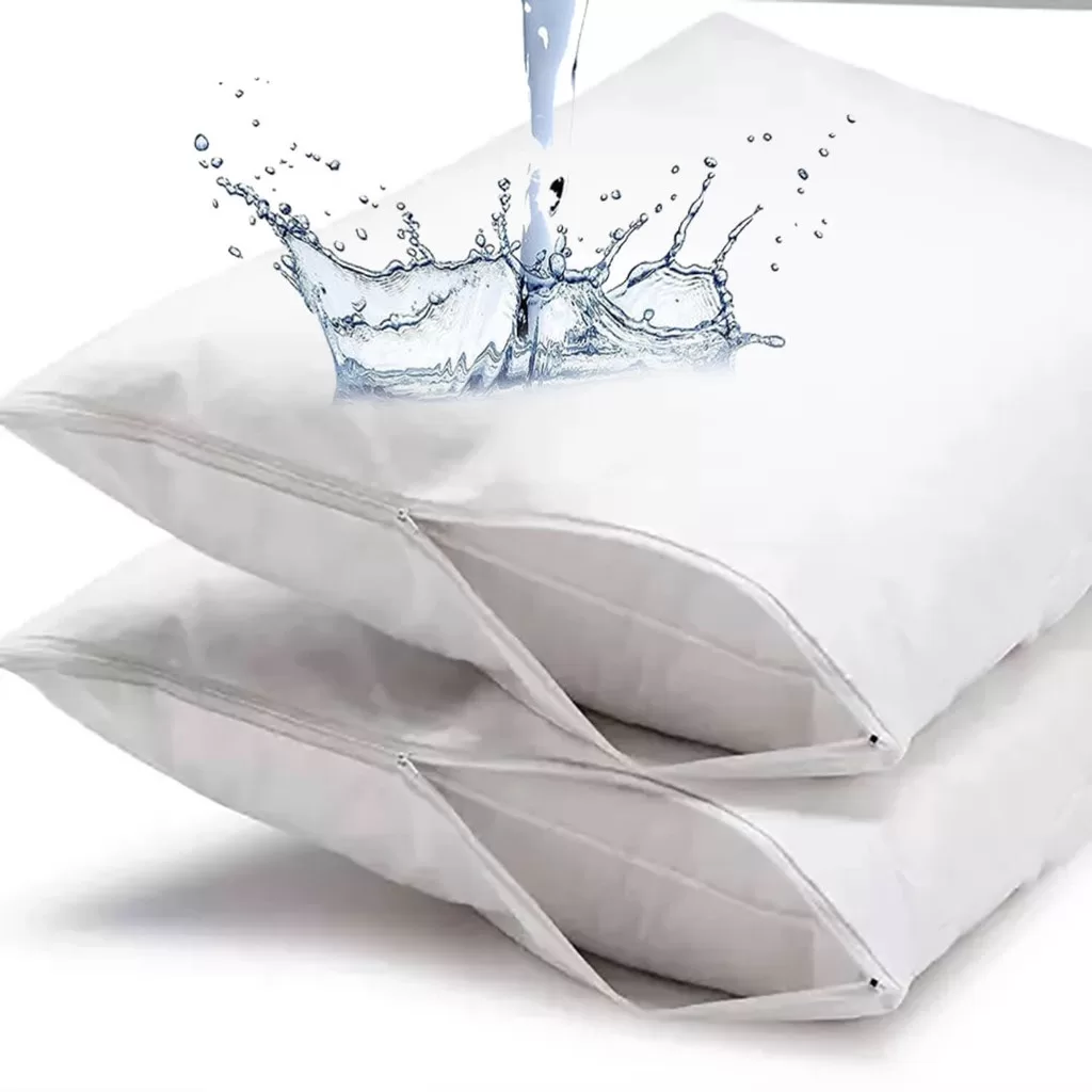 Kit Protetor de Travesseiro Impermeável Capa Fronha Branca Antiácaro 50x70cm Não Faz Barulho Com Zíp