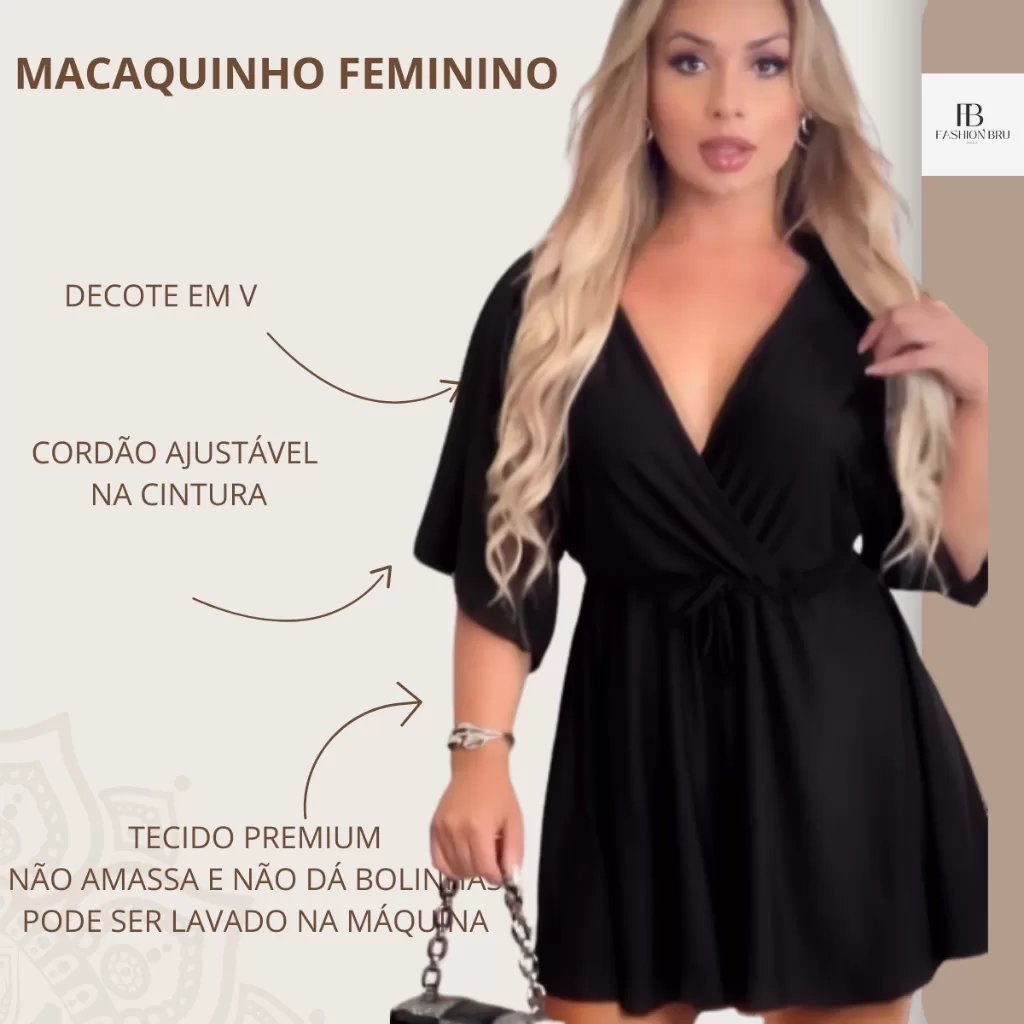 Macaquinho Macacão Vestido Soltinho Plus Size Moda Verão