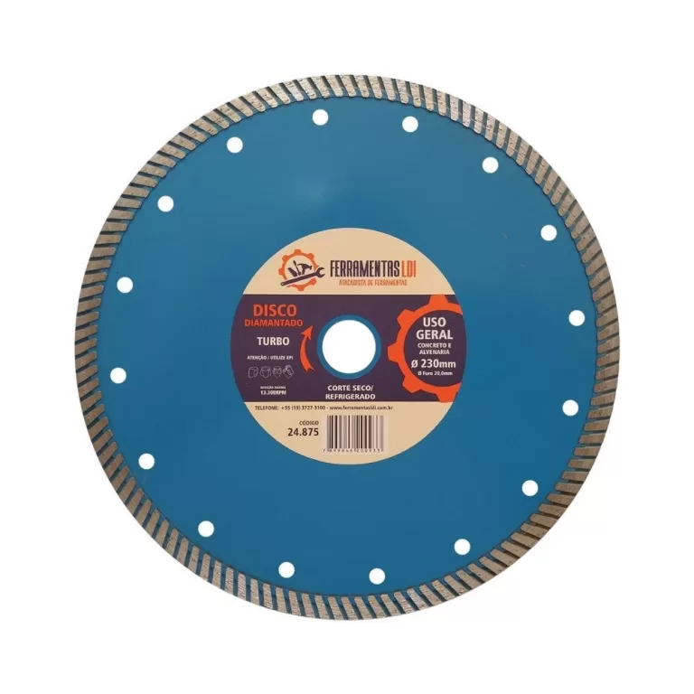 Disco Diamantado 9 Polegadas 230mm Turbo Furo 22mm