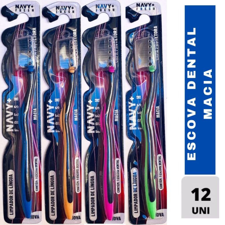 Kit Pacote Com 12 Escovas De Dente dental Macia Ad