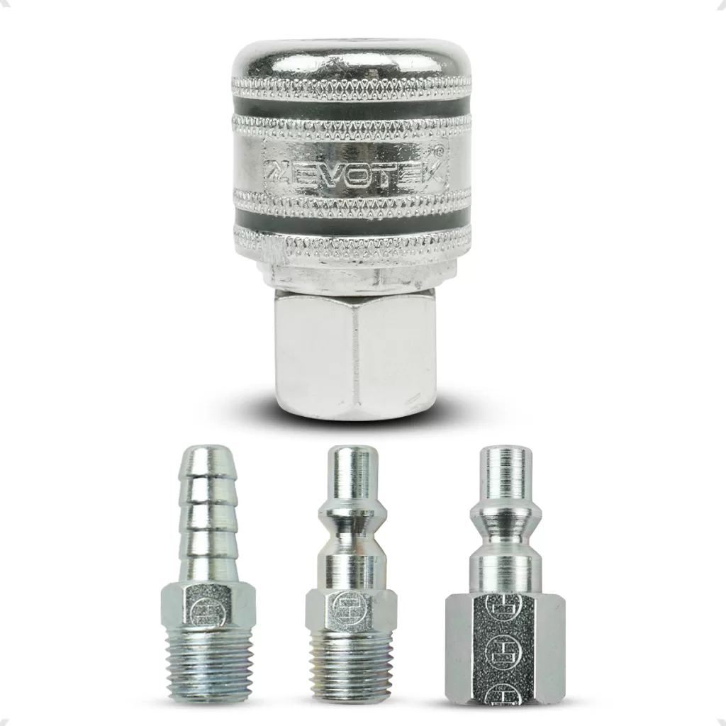 Kit Engate Rápido Pino Macho e Fêmea Conexões 1/4 Profissionais para Compressor de Ar