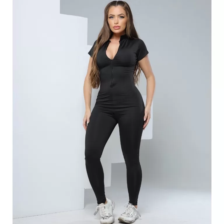 Macacão Gringo Longo Baby Look de Calça Com Zipe