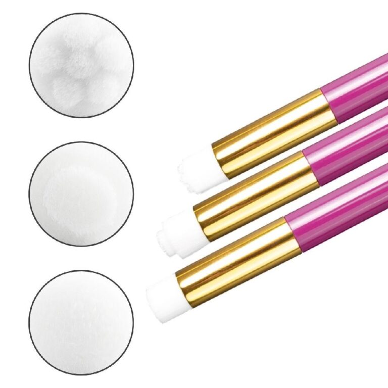 Kit 3 Pincéis Limpeza de Alongamento de Cílios M