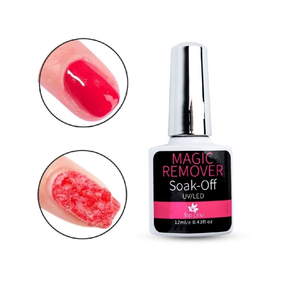 Removedor de Esmalte Em Gel Acrigel Top Lírio Magic Remover Unha de Gel Manicure
