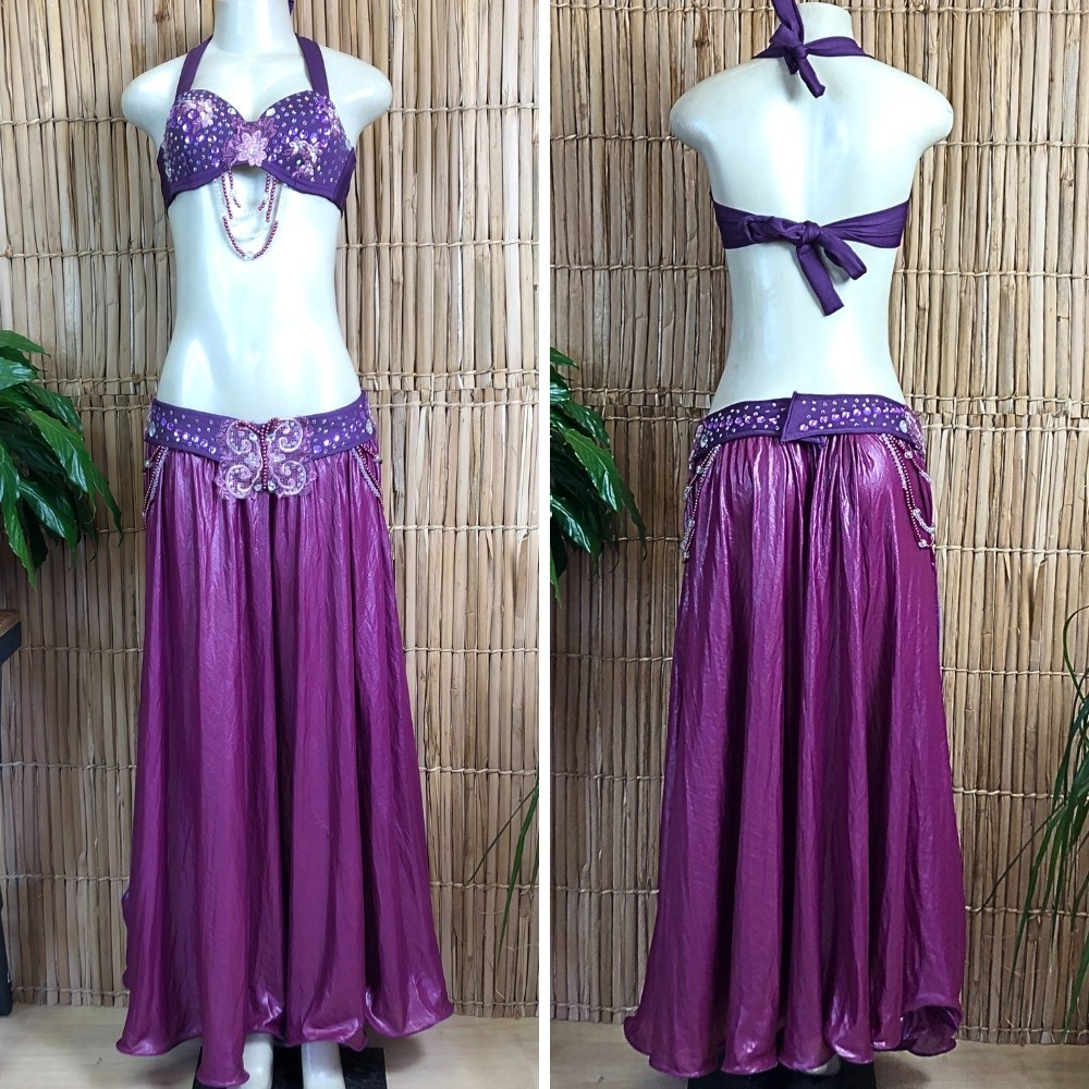 [Liquidação] Dança do Ventre Traje Bordado Completo Pronta Entrega M (42)-TPCL-725