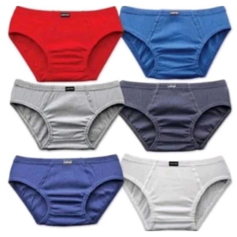 Kit 6 Cueca infantil e juvenil de algodão Cores S
