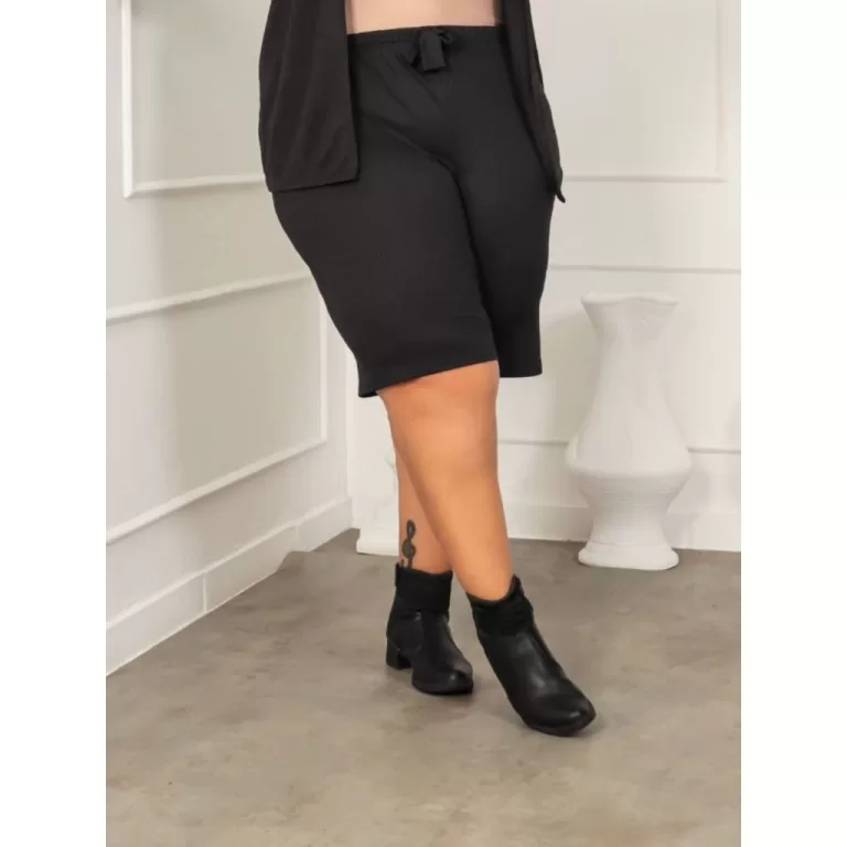 Bermuda Plus Size Canelada Feminina Super Confort