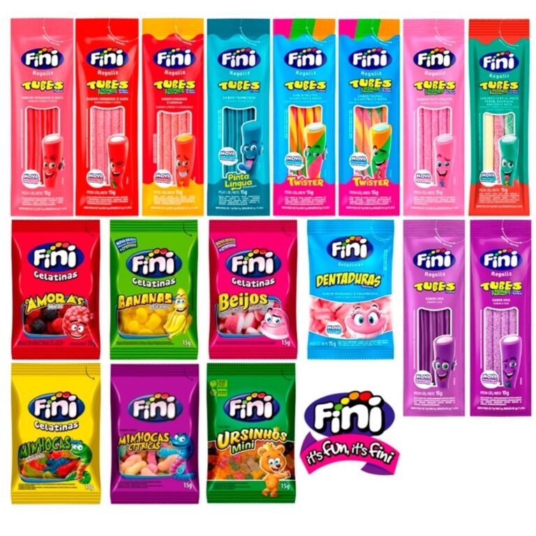Kit C/30un Balas Fini Sabores Variados Balas de Ge