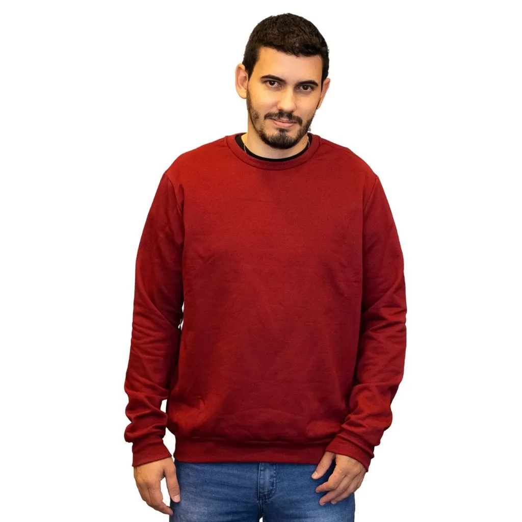 Blusa Moletom Liso SVK Plus Size Inverno Unissex Comfort Algodão Macio