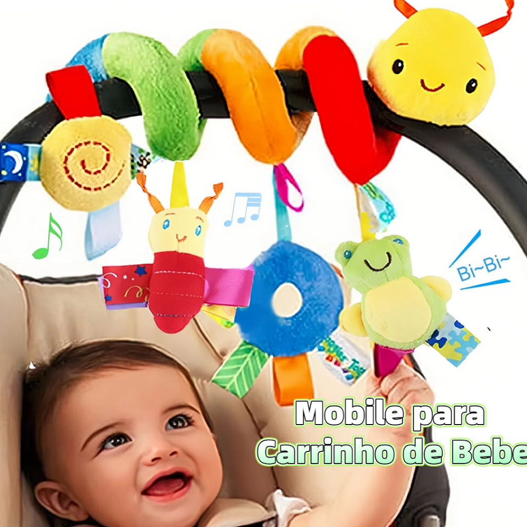 MEDOOSI Bebê Recém Nascido Mobile Centopeia Espiral /ARCO-IRIS Coruja Carrinho Brinquedo Conforto de