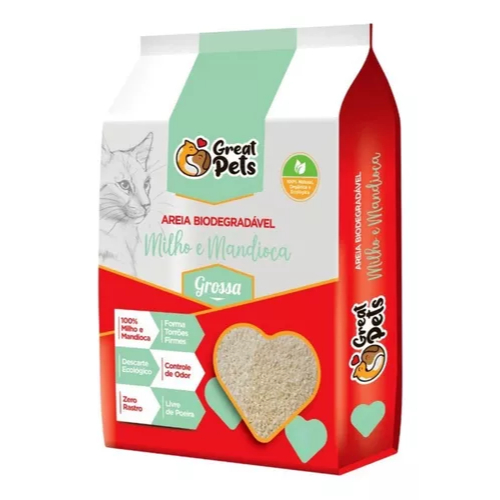 Areia Biodegradável Grossa Great Pets Para Gatos 