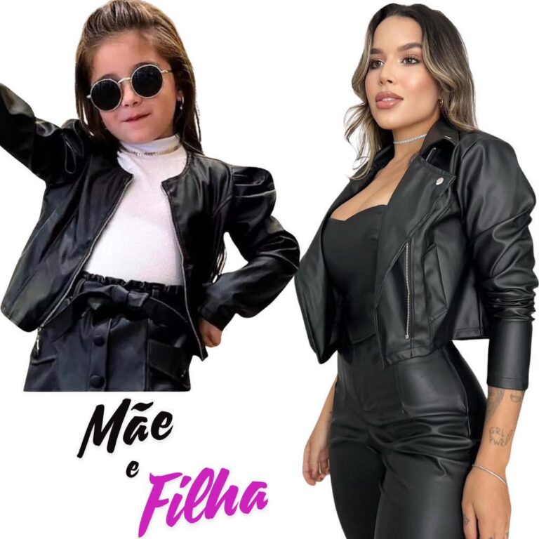 kit Jaqueta Mãe e Filha Infantil Menina Manga Buf
