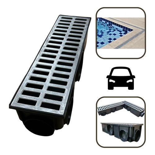 Ralo Linear Modular 15×100 Grelha Pluv Alumí