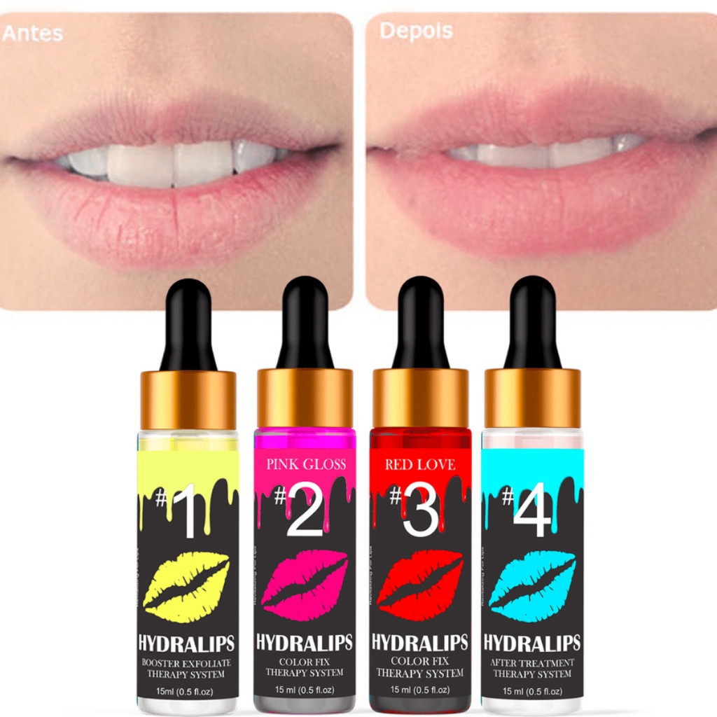 kit 4 hidra lip tint labios e boca de tratamento esfoliante labial