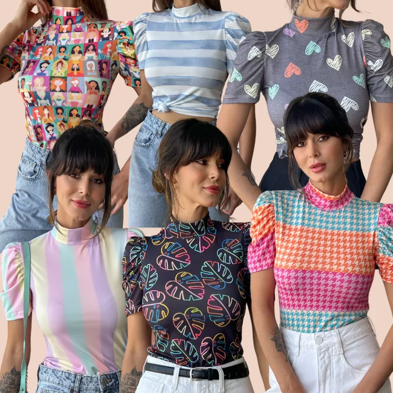 Blusa Feminina Gola Alta Manga Princesa Bufante Es