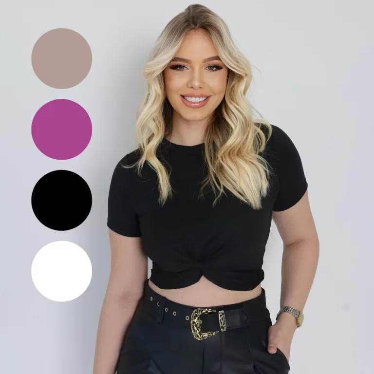 Cropped Nozinho Blusa Feminina Básica Manga Curta