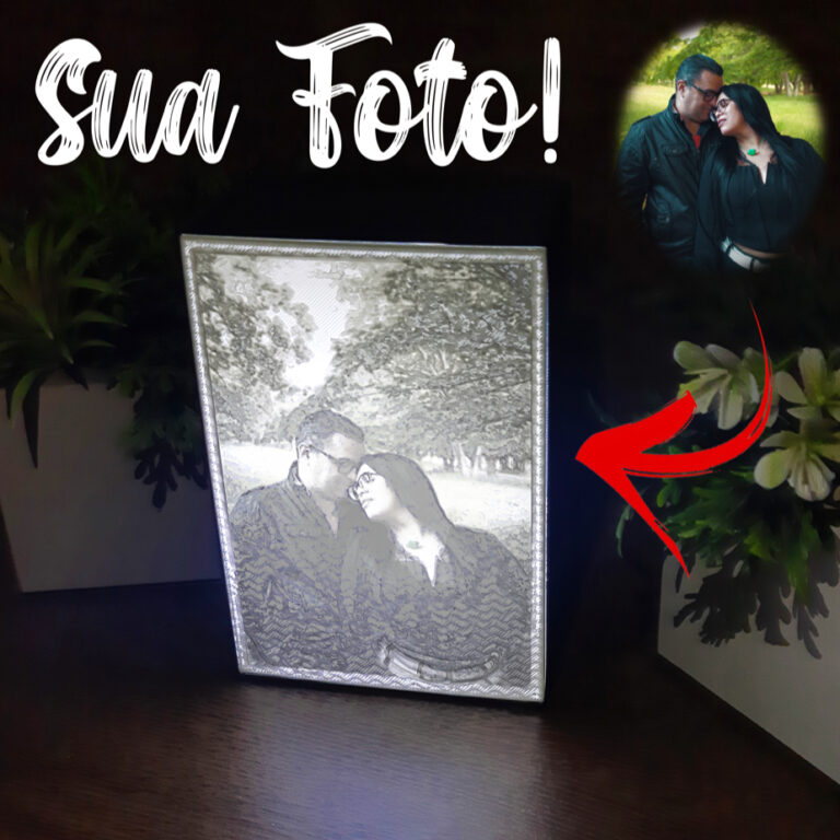 Luminária Abajur Personalizada Retrato Mágico Lu