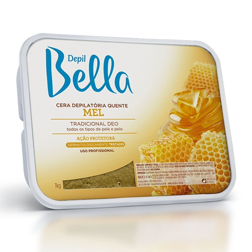 Cera Quente Depil Bella Mel Tradicional Deo Todos os tipos de pele e pelo 1 Kg Uso Profissional
