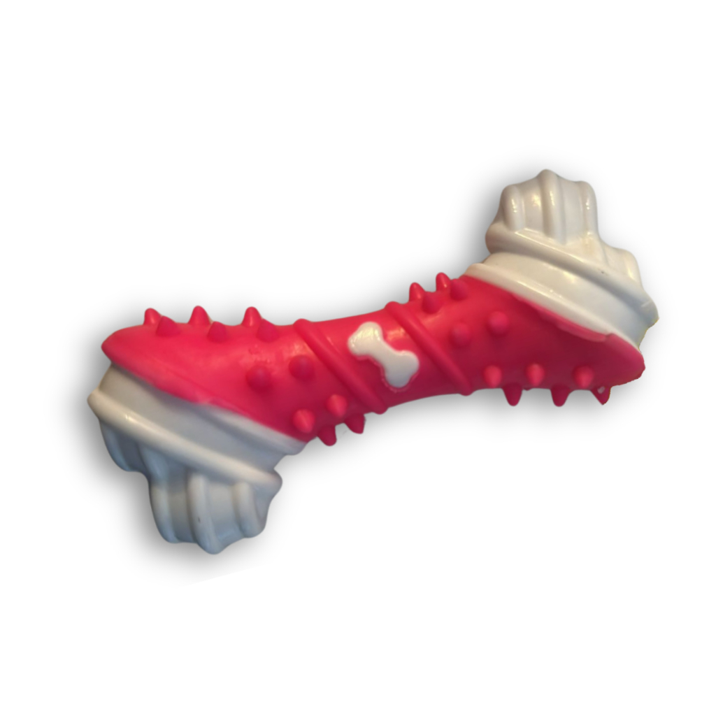 Brinquedo Pet Resistente Cachorros Mordedor Osso Rosa Anti Stress