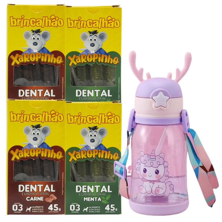 Kit 04 Snacks Cães Petisco Limpeza Dental Xaropin
