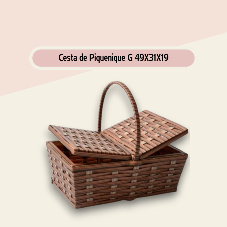 Cesta de Piquenique G Fibra Sintética 49x31x19