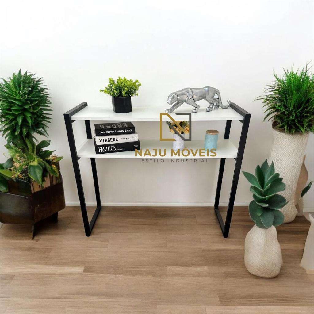 Aparador Mesa de Apoio para Café Estilo Industrial | Ferro e Madeira Decoração Moderna