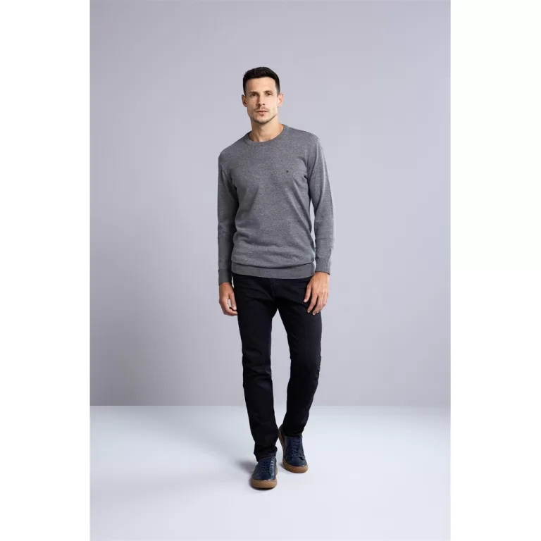 Tricot Básico Gola Careca – Cinza