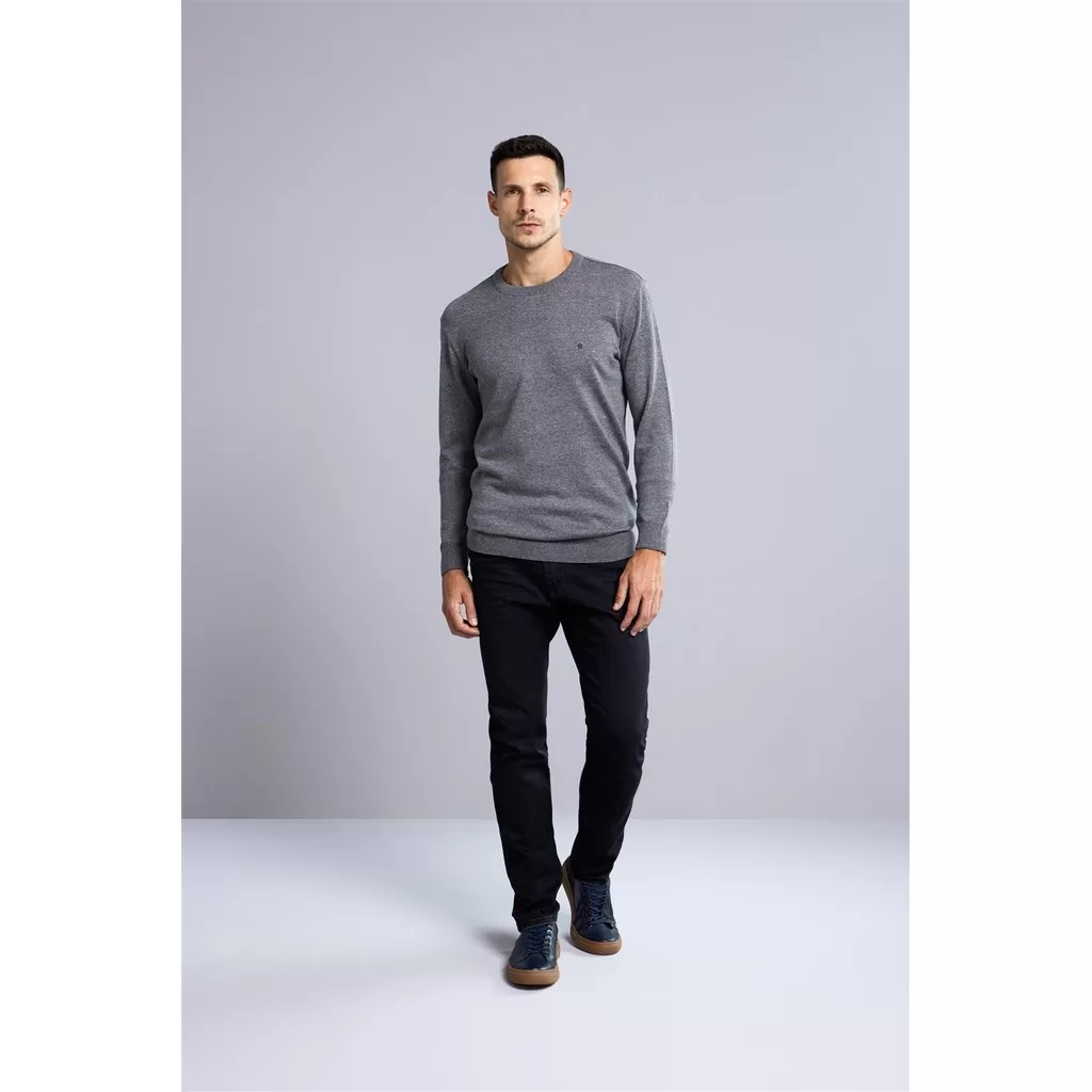 Tricot Básico Gola Careca – Cinza