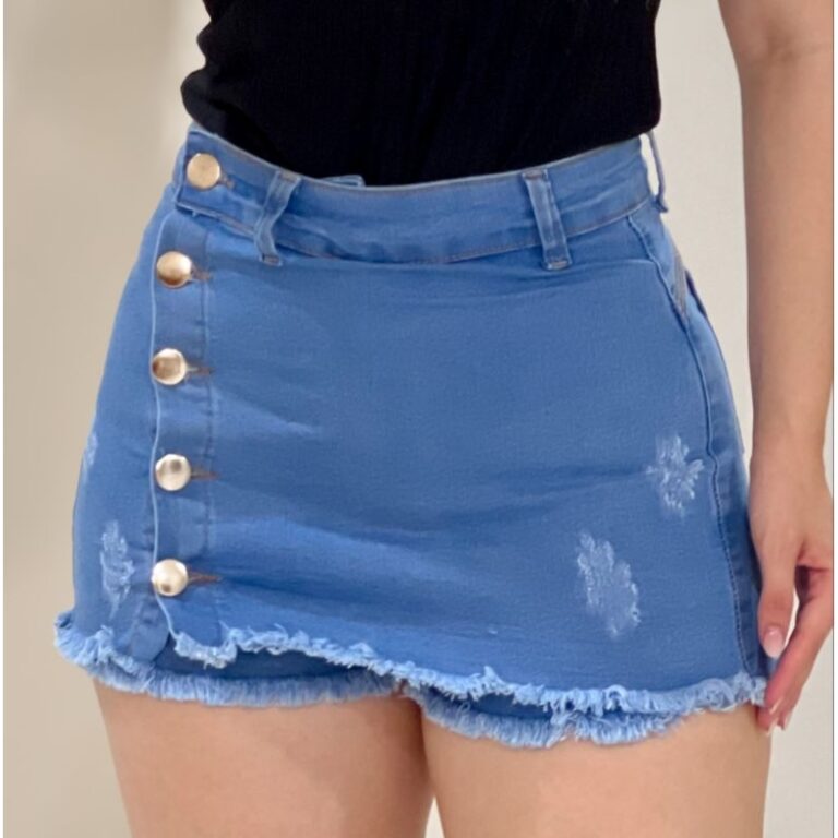 Short Saia Jeans feminino com lycra (estica) duas 