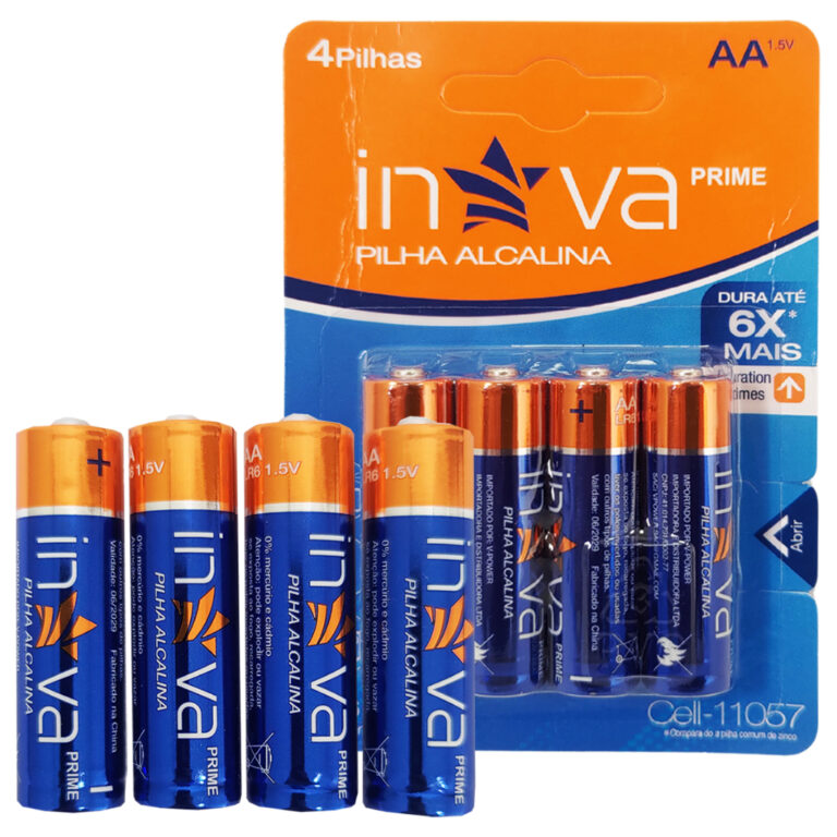 Pilha Alcalina AA 4 Unidades Inova Prime