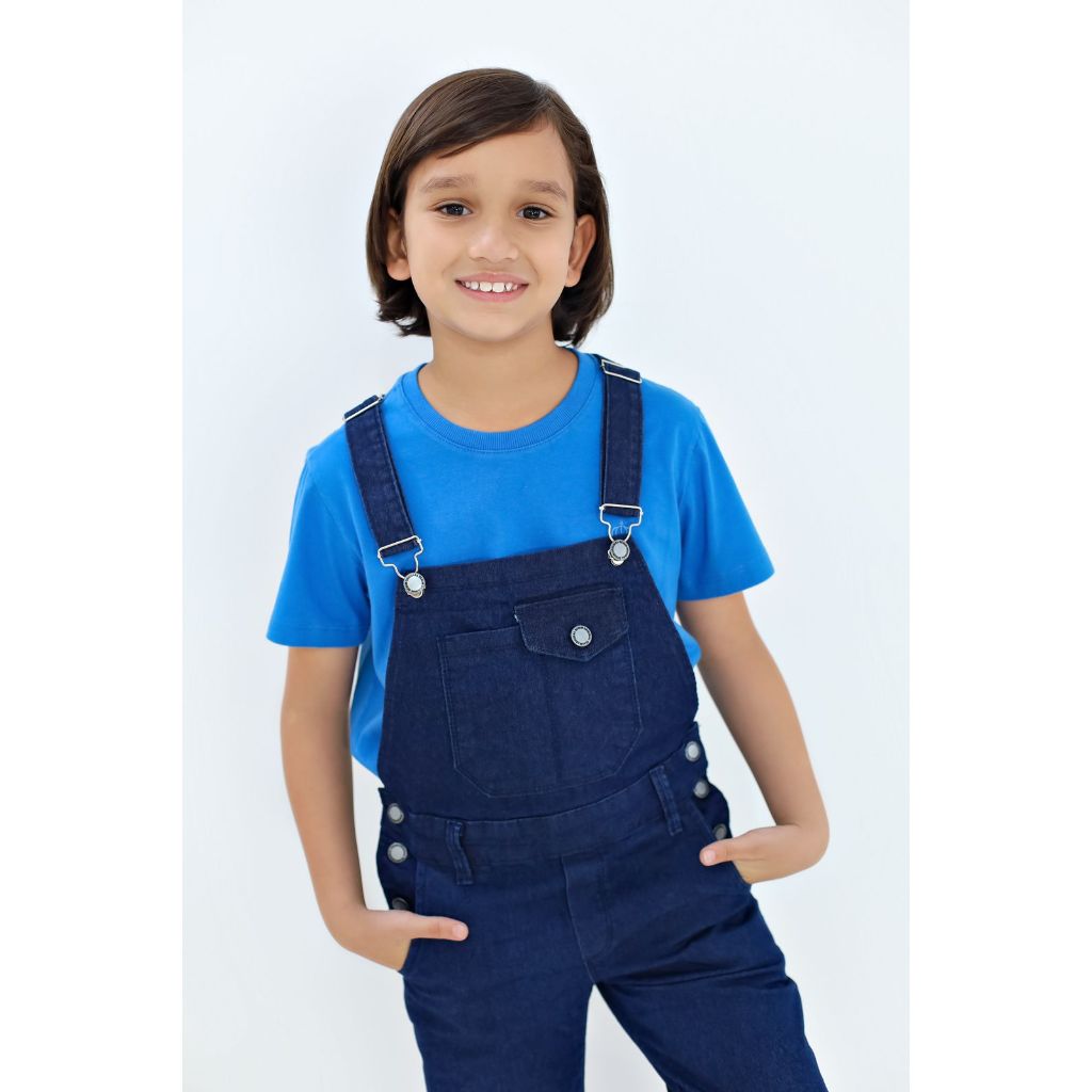 Macacão Jeans Infantil masculino com Ajuste Confortável jardineira menino  02 ao 12 anos roupa guri